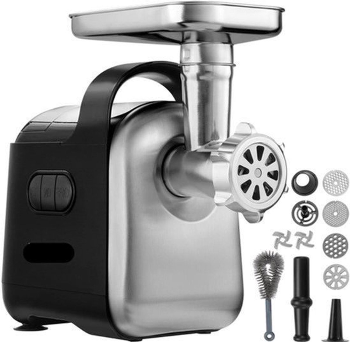 Vleesmolen - Keukenmachine - Keukenrobot - 550W - Foodprocessor - Gehaktmolen - met 2 Messen en 3 Maalschijven - Zwart