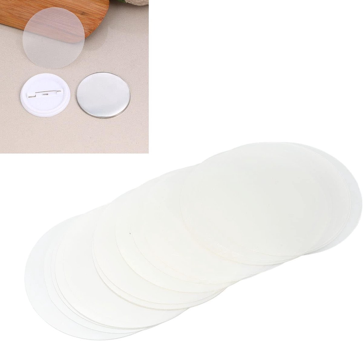 Badge Beschermfolie, 200 Vellen DIY Knop Badge Onderdelen, 58 mm Patroon Bescherming voor Button Maker