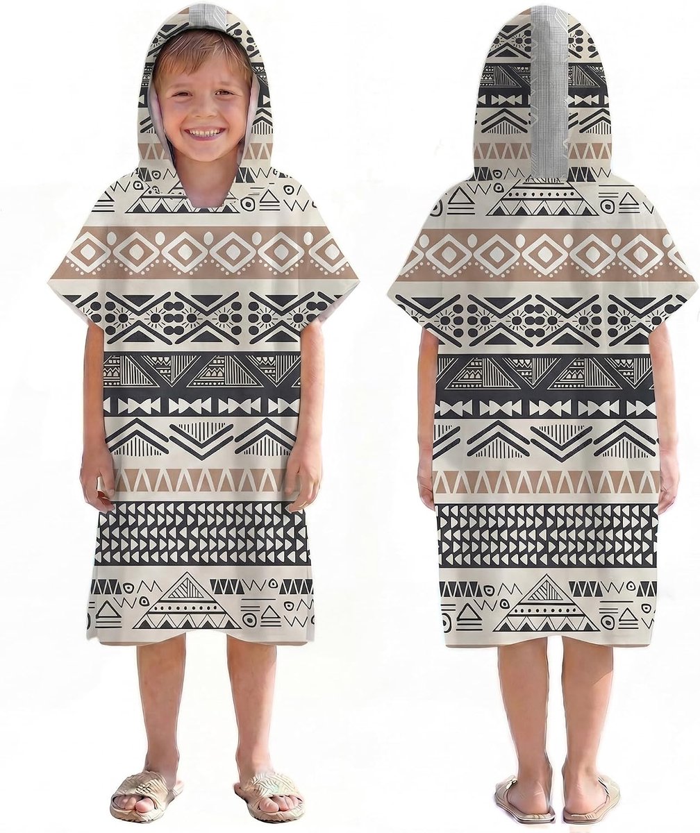 Surfponcho, wikkeldoek, badjas, sporthanddoeken voor zwemmers, hoodie voor kinderen, zwemmen, strand, surfen, duiken, baden (Kid-S)