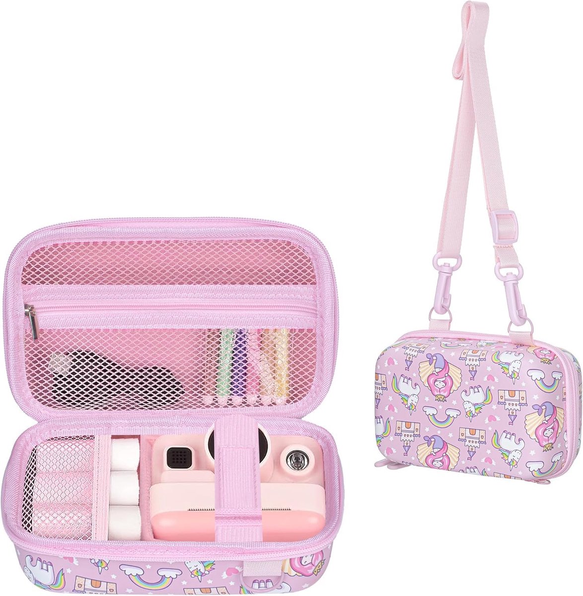 Kids Camera Case Compatibel met HiMont/GREENKINDER/Hiievpu/CalineGam/Gofunly/AMCLID/uleway, Kerstverjaardagscadeaus voor jongens en meisjes (alleen cover) Pink Unicorn
