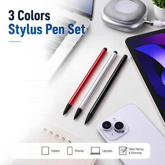 9 stuks universele stylus capacitief touchscreen - stylus voor touchscreen - geschikt voor tablets, mobiele telefoons, touchscreen-apparaten en spelconsoles — afbeelding 3