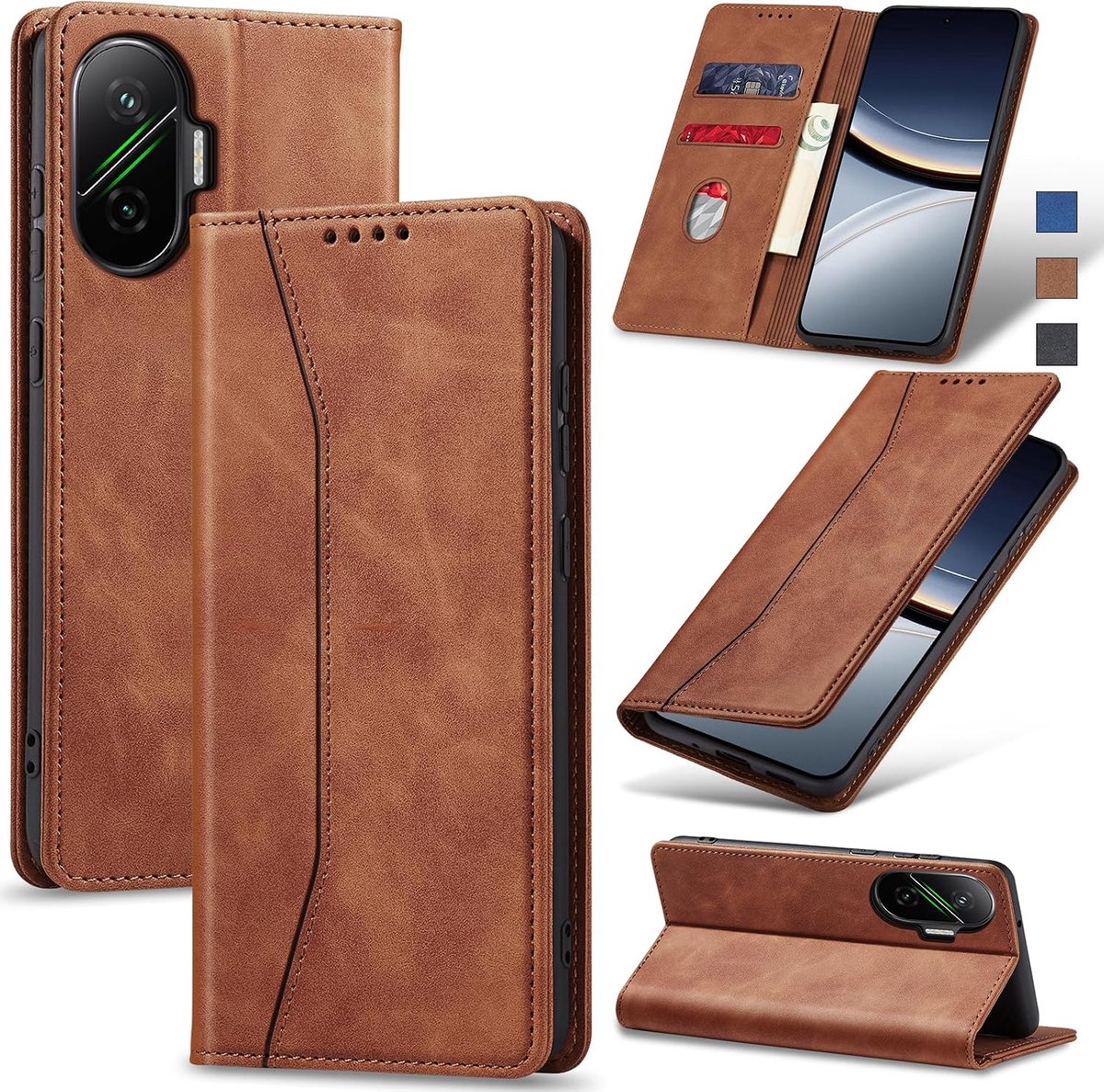 Hoesje voor Xiaomi Poco F7,Bruin