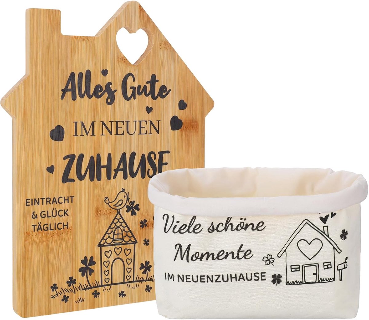 Cadeau voor housewarming, housewarmingsgeschenken, woning met bamboe snijplank en linnen zak, praktisch housewarmingscadeau huis voor nieuw huis, richtvast housewarmingscadeau, wonen keuken