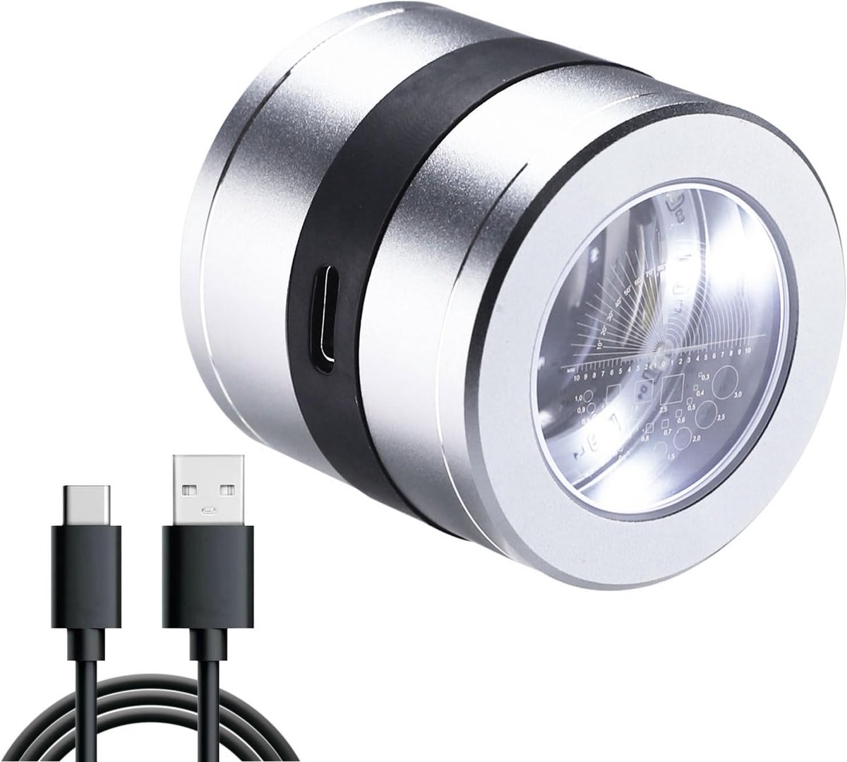 20mm Schaal Loep 10x Vergroting LED en UV Licht Vergrootglas Sieraden Loop Hand Lens voor Gem, Munt, Stempel Inspectie, Horloge Reparatie Juweliers Tool