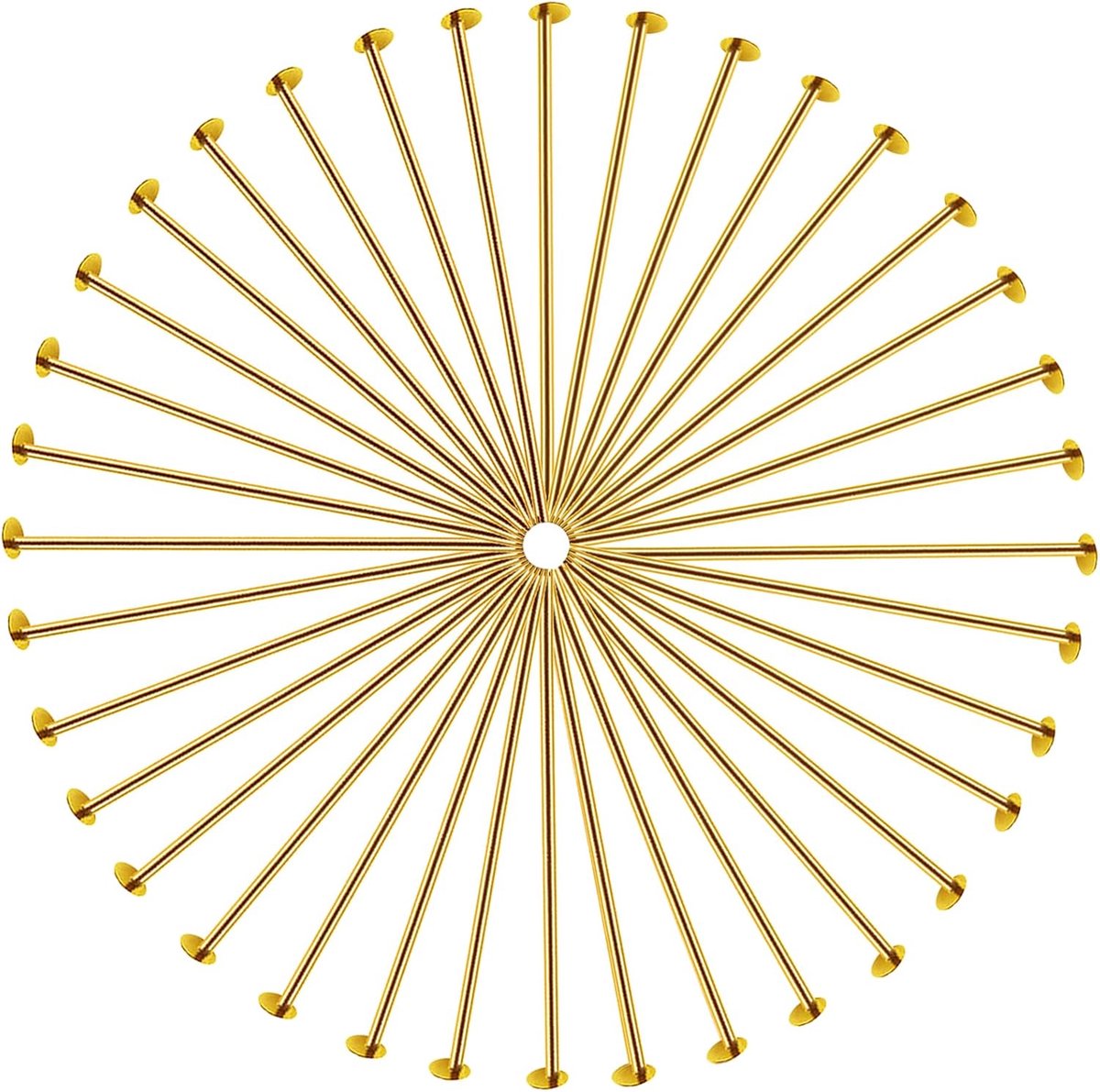 Dailygoods- Spijkers 200 stuks - Platte Kop Naalden - Roestvrij Staal - Gouden Spijkers - Sieraden Maken - Handwerk Accessoires