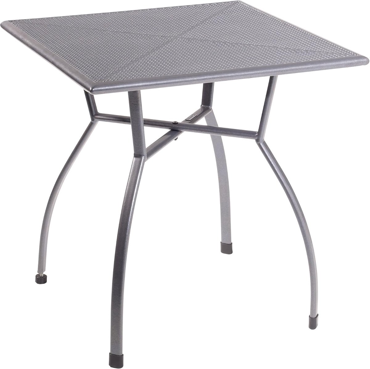 Greemotion tuintafel Toulouse hoekig, vierkante tafel van geplastificeerd staal, eettafel met niveauregeling, ijzergrijs, 70 x 70 x 72 cm, 70 cm l x 70 cm b x 72 cm h