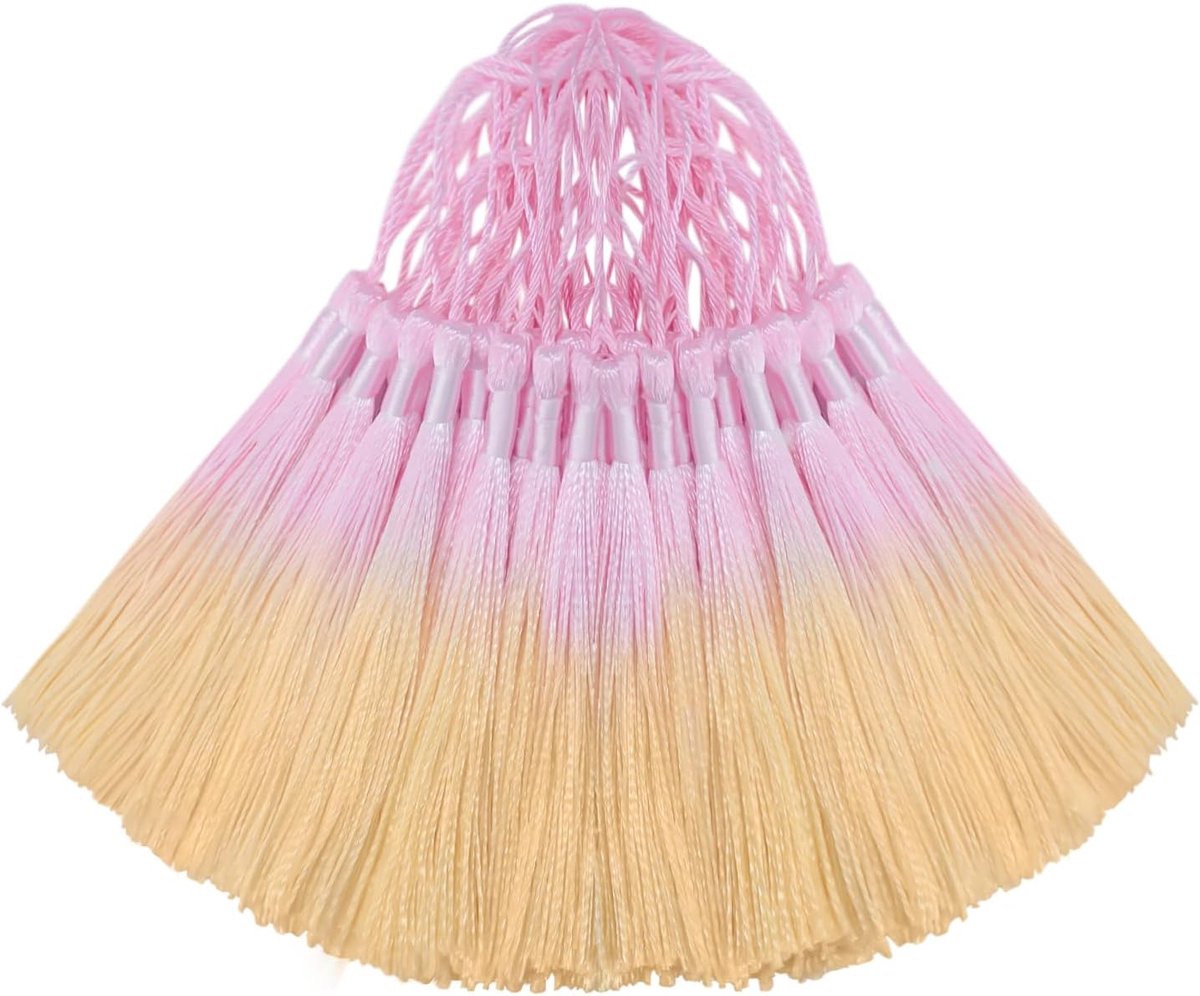 50 stuks mini zijden kwastje voor knutselen, doe-het-zelf bladwijzer, schattige sieraden maken, kralen, meisje oorbel, sleutelhanger, afstuderen, kleine sleutel, lange lintstof naaien