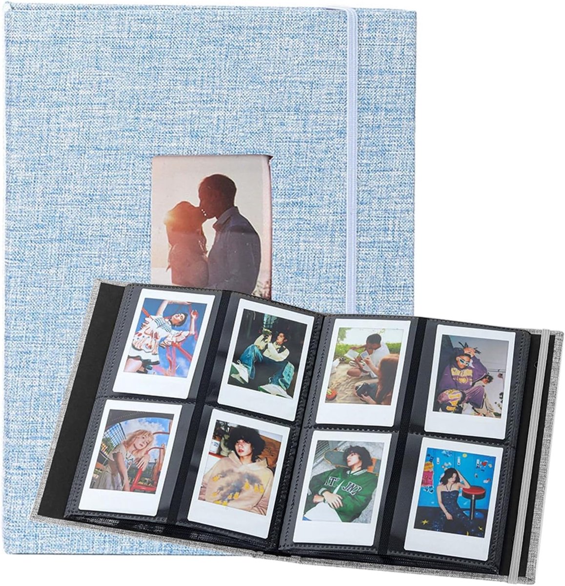Dailygoods- Fotoalbum grote capaciteit - Mini-fotoalbum - Insteekalbum - Fotoboek - 208 pagina's - Versterkte katoenen linnen binnenpagina's