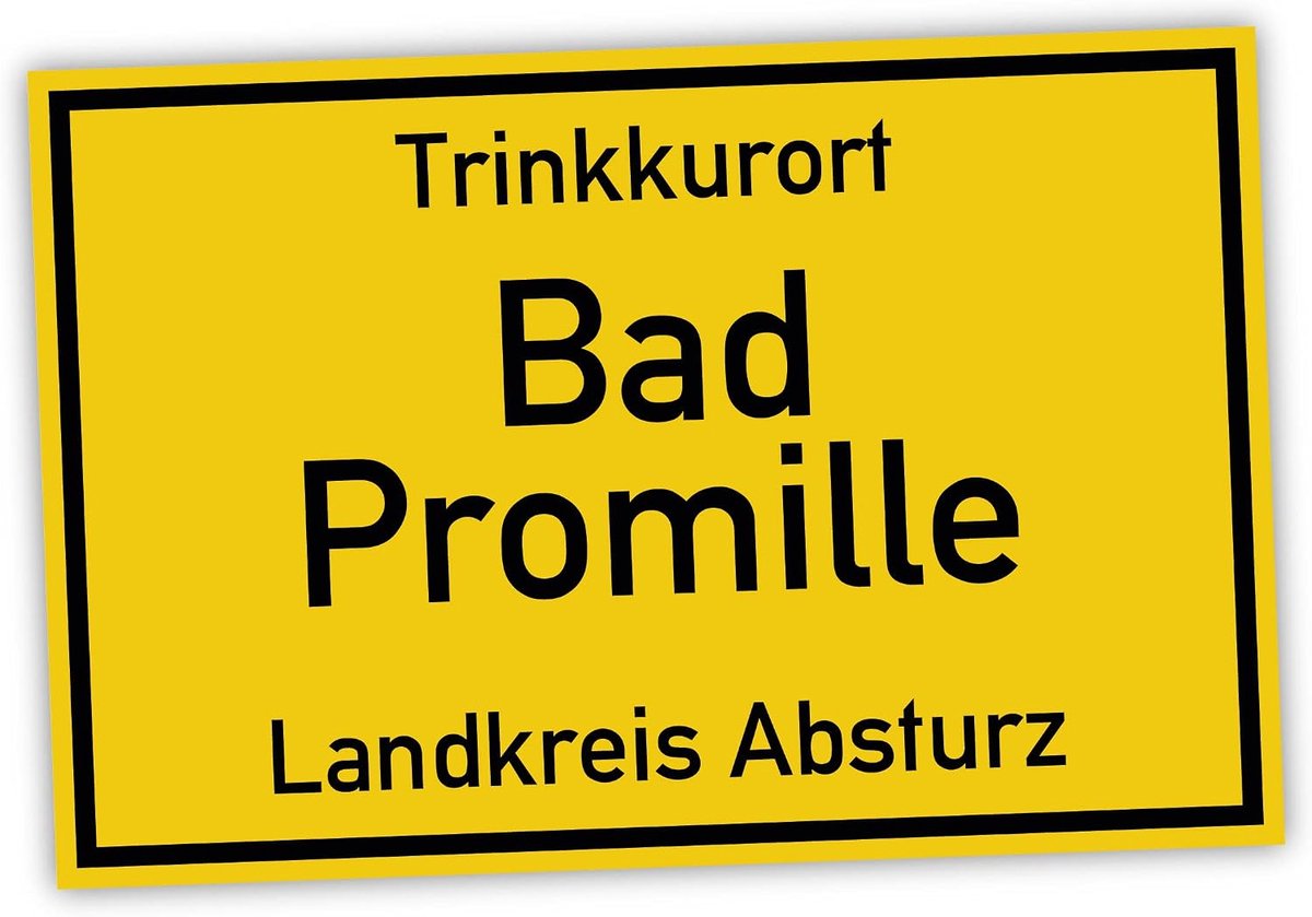 Bad Promille bord grappig cadeau-idee - 20x30cm van stevige hardschuimplaat in 3mm dikte - Beste vriend behalve bier vrienden decoratie drinkspelletjes