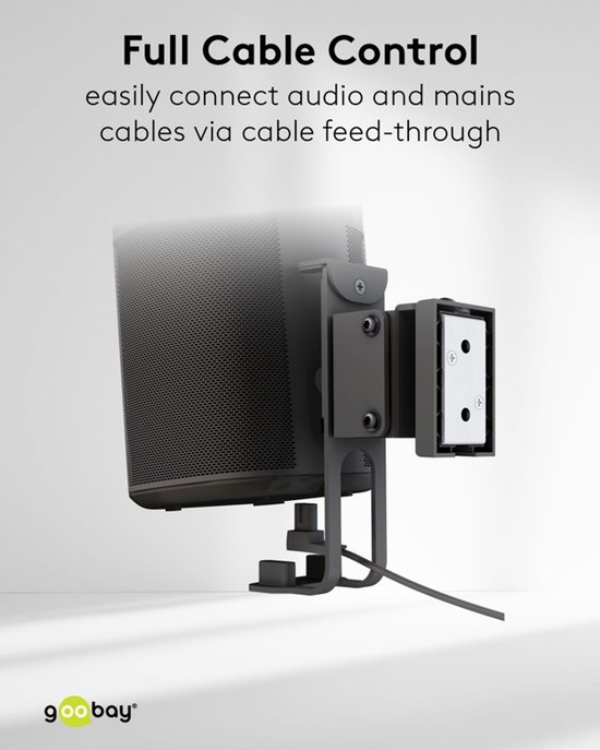 Goobay Luidspreker muurbeugel One Sound Flex, compatibel met de Sonos One en Sonos One SL, zwart — afbeelding 5