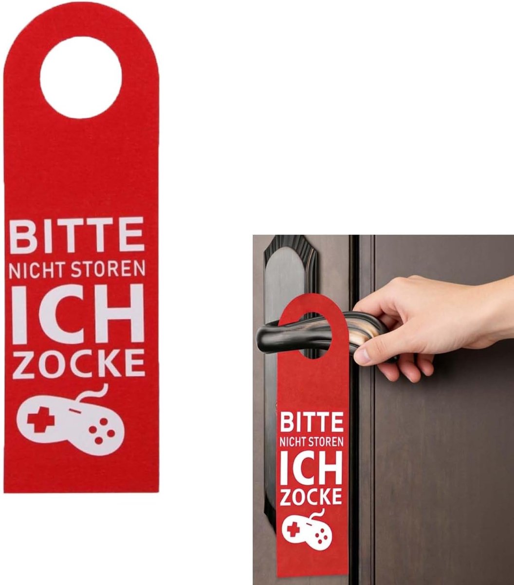 niet storen bord gamen tiener kamer decoratie 1 stuk dubbelzijdig deurhanger 27x8 cm rood groen voor jongens 10-16 jaar cadeau gebruik binnenshuis