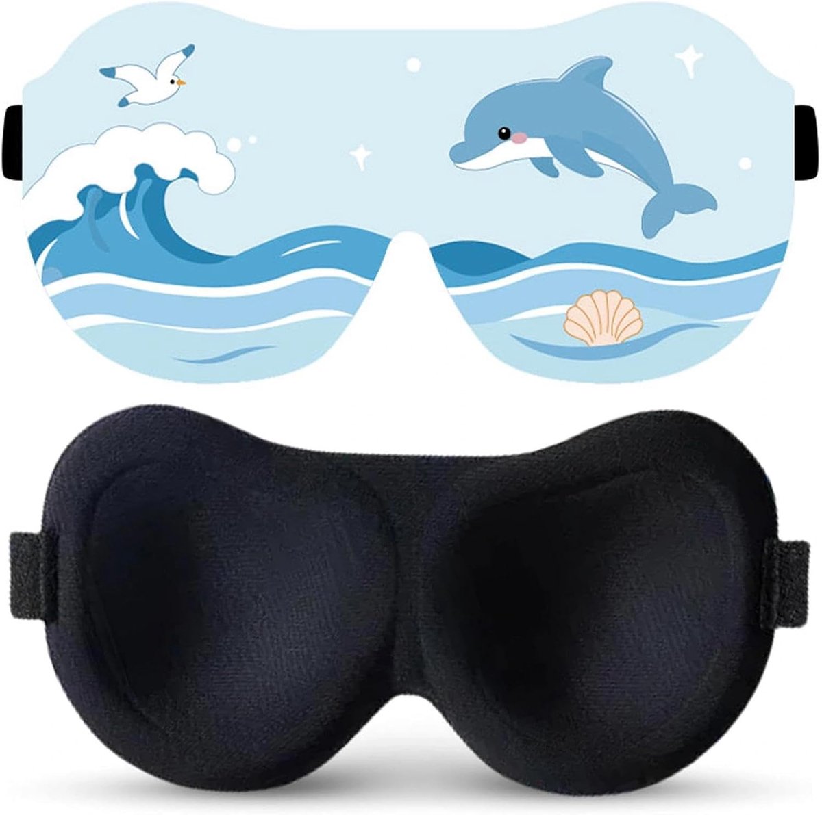3D-slaapmasker voor kinderen, met verstelbare hoofdband voor zijslapers, oogmasker, slaapmasker voor jongens en meisjes, voor reizen, dutjes (E)