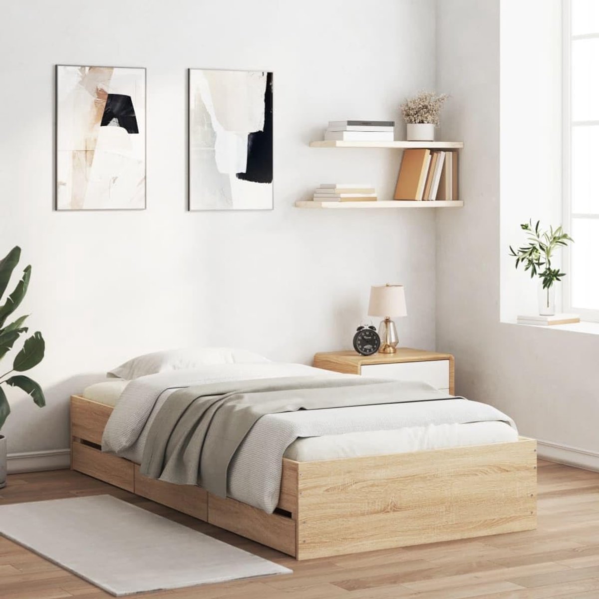 hout met lades Modern tintje Sonoma eiken 100x200 cm