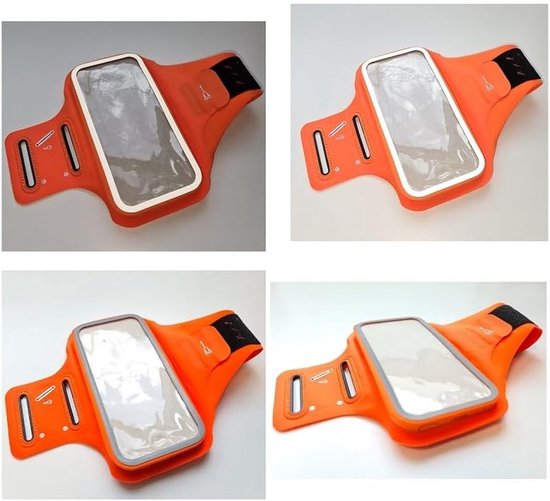 Cover Chinlon-Lycra Ultra-dunne Armband Sport Wandelen Fitness Fietsen Gym voor Realme 10 (2022) - Oranje — afbeelding 2