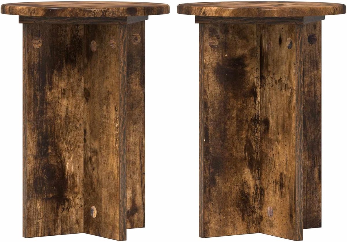 set van 2, gerookt eiken, 40 cm
