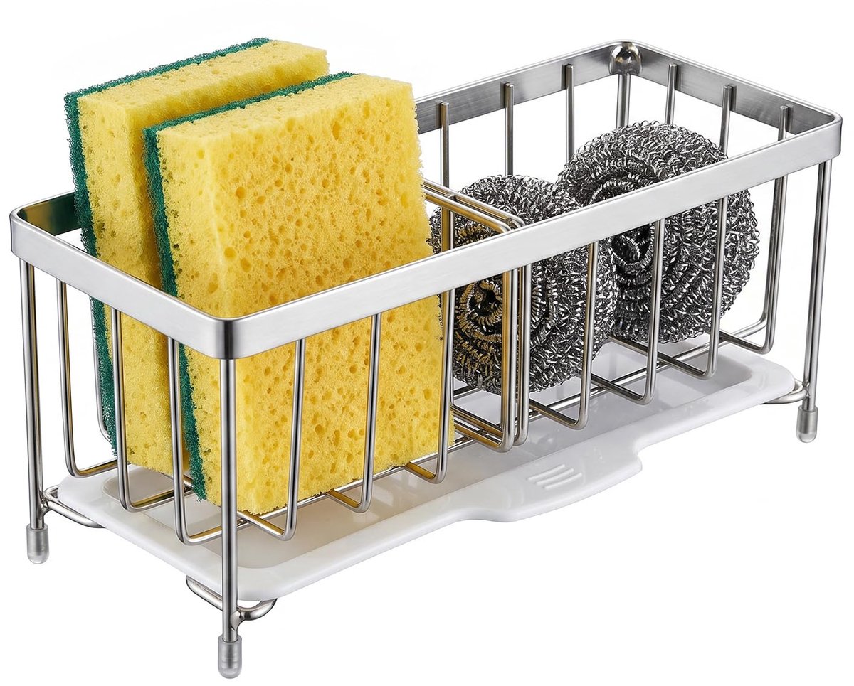 Famanu – Spoelbakorganizer roestvrij staal 304, sponshouder keuken