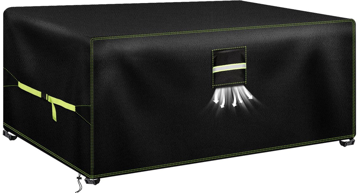 Famanu , 200 x 160 x 70 cm, winterbestendig en waterdicht, beschermhoes voor tuinmeubelen, met ventilatievenster, robuust 600D Oxford-dekzeil, perfecte bescherming voor tuin wit