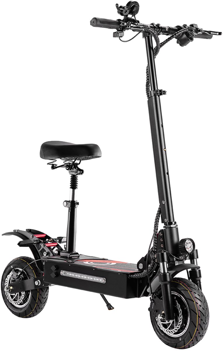 BOYUEDA Q7 Pro elektrische scooter, 2*1600W motor, 52V 19AH accu, 10-inch band, bereik 70 km, dubbele hydraulische schijfremmen, hydraulische voorvork schokdemper en achter veerschokdemper, APP-bediening – foto 2