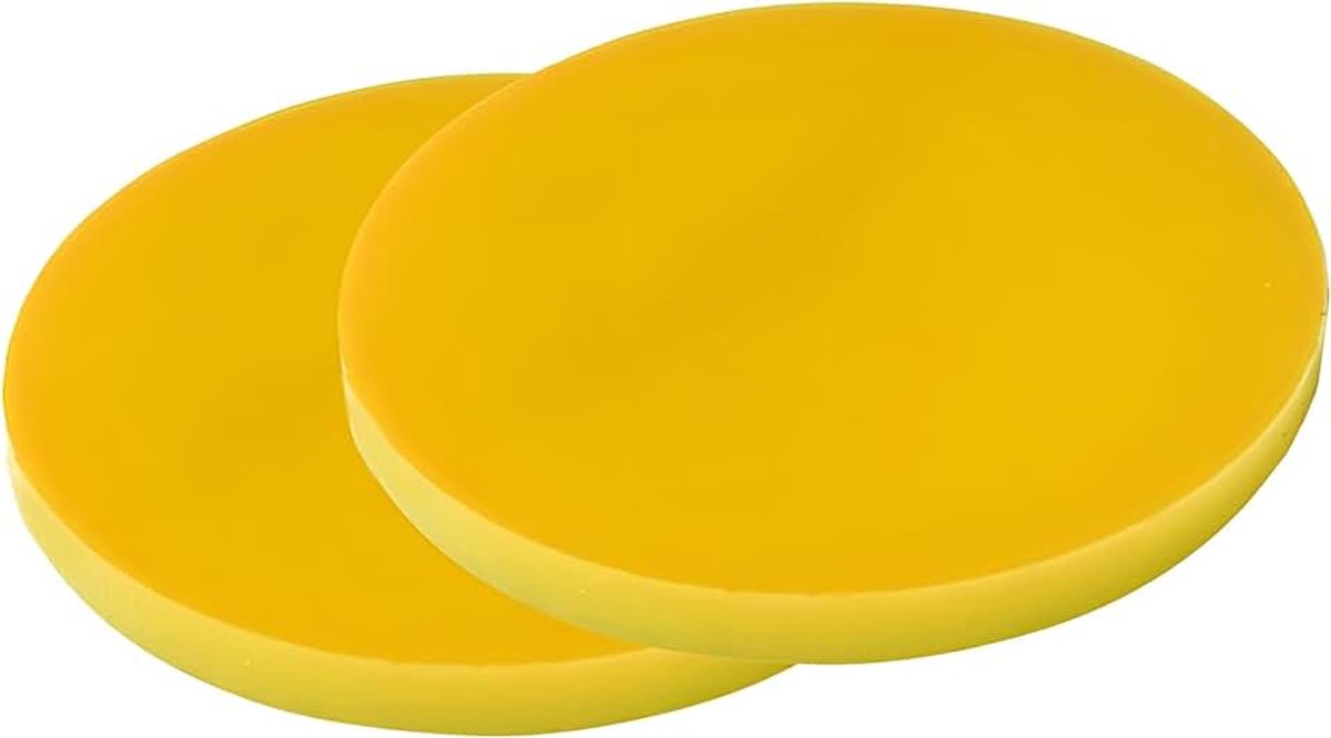 Set van 30 plastic schijfjes (3x30 mm, acrylaat, PMMA, geel)