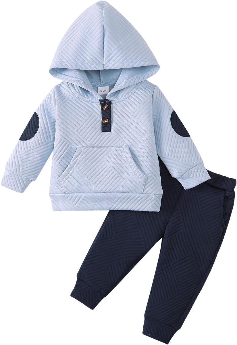 Hoodies, gestreept bovendeel en lange broek, bijpassende babykleding