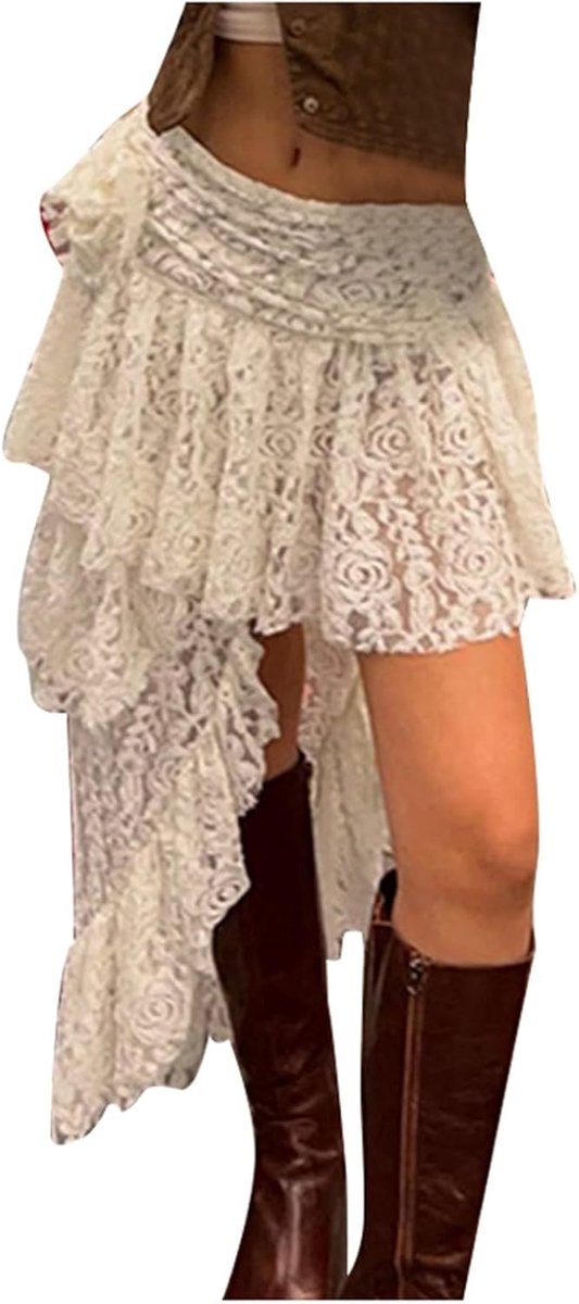 Damesrok met hoge taille, trapezium, uitlopend, portemonnee, geplooid, gestreept, rekbaar, dagelijks gebruik, vakantie, strand, cocktail, satijn, fluweel, tule A111
