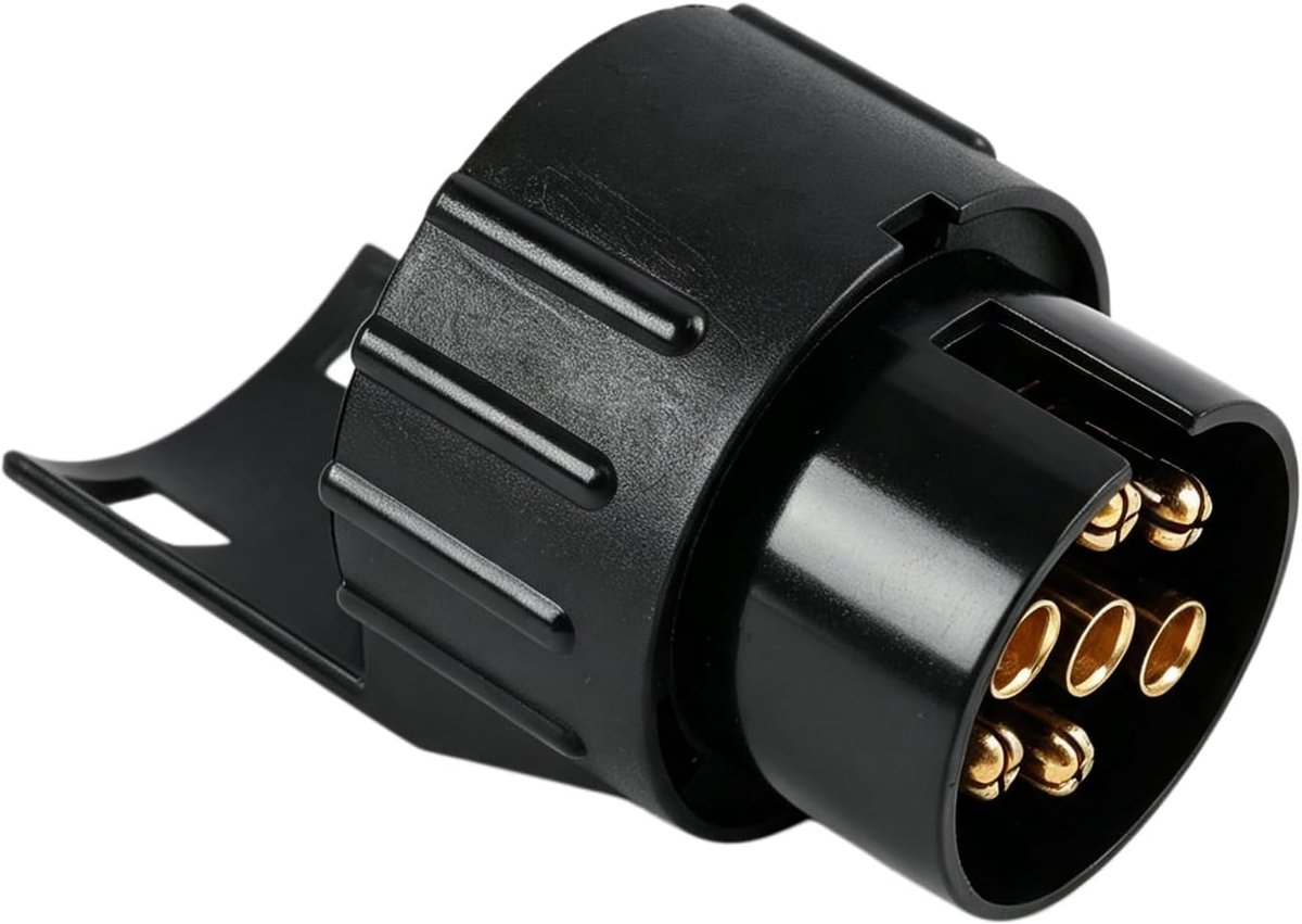 1 stuk 7 op 13 polig aanhanger adapter, 7 op 13 polig PKW met kopercontacten, roestvrije aanhanger adapter voor 12V/24V PKW, KFZ, vrachtwagen, camper, camper, fietsdrager en andere aanhangers