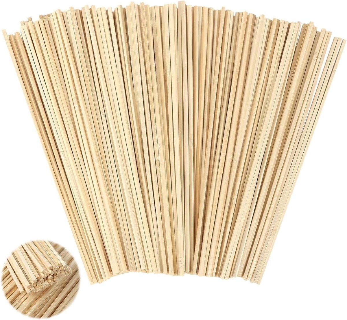 200 stuks 30 cm x 5 mm, milieuvriendelijke houten vierkante stokjes voor ambachten, modelbouw en keuken, glad, kinderveiligheid, snijden, schilderen, doe-het-zelf