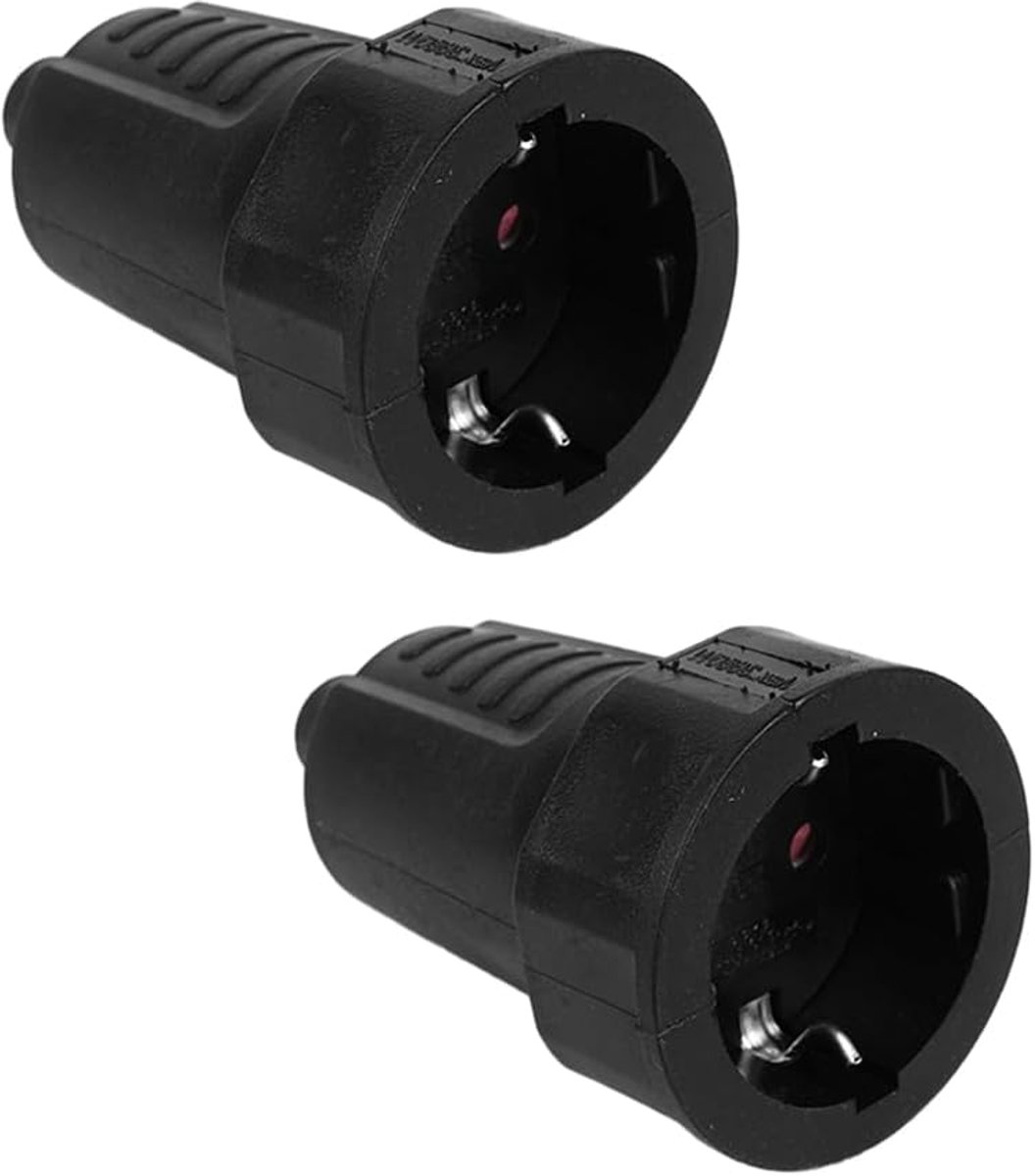 Rubber koppeling 2 stuks - Schokbestendig - 250V 16A - Beschermende contactkoppeling - Voor veilige verbindingen