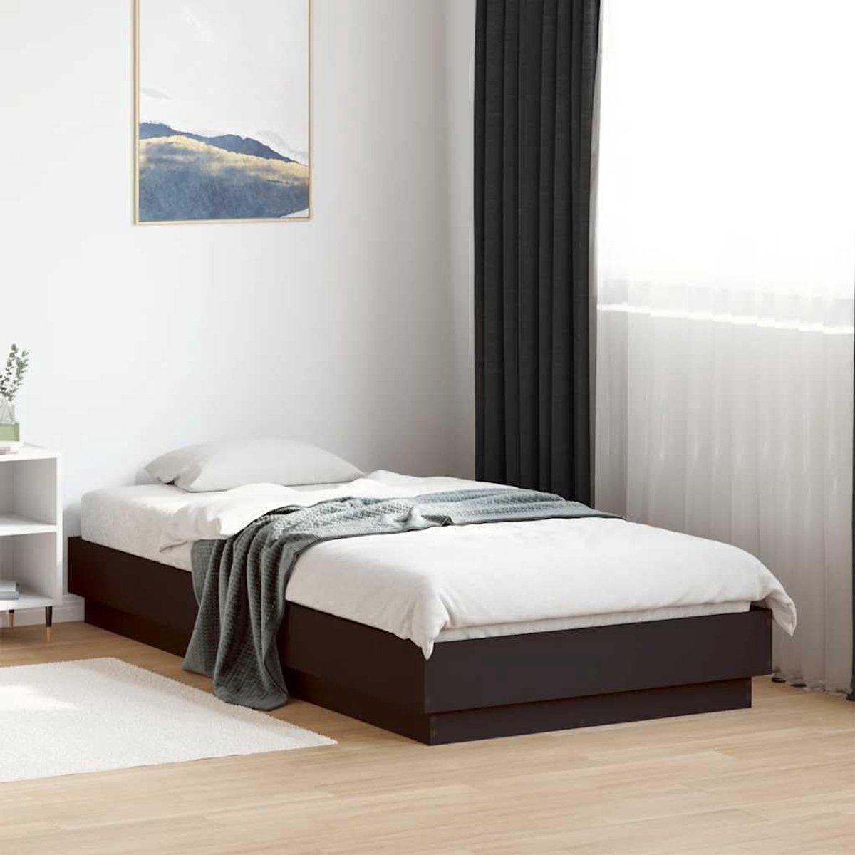 Hout lattenbodem Frame Zwart 90x190cm