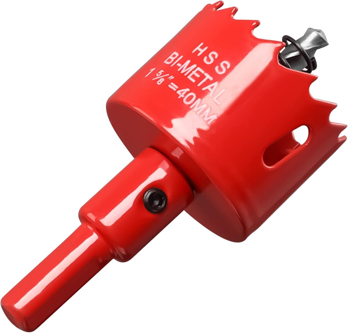 Gatenzaag 40 mm, HSS M42 bimetaal sneldraaistaal, gatboor voor hout en kunststof, gipsplaten en gips, rood
