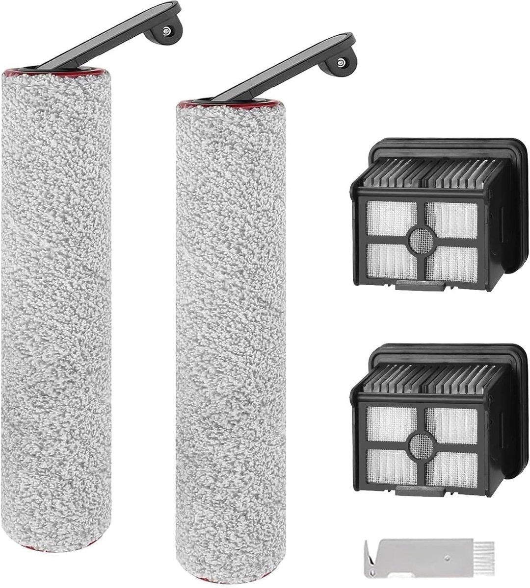 accessoires voor Dreame H12 Pro / H12 Dual nat- en droogzuiger, reserveonderdelen, accessoireset, 2 rolborstels, 2 filters, 1 reinigingsborstel