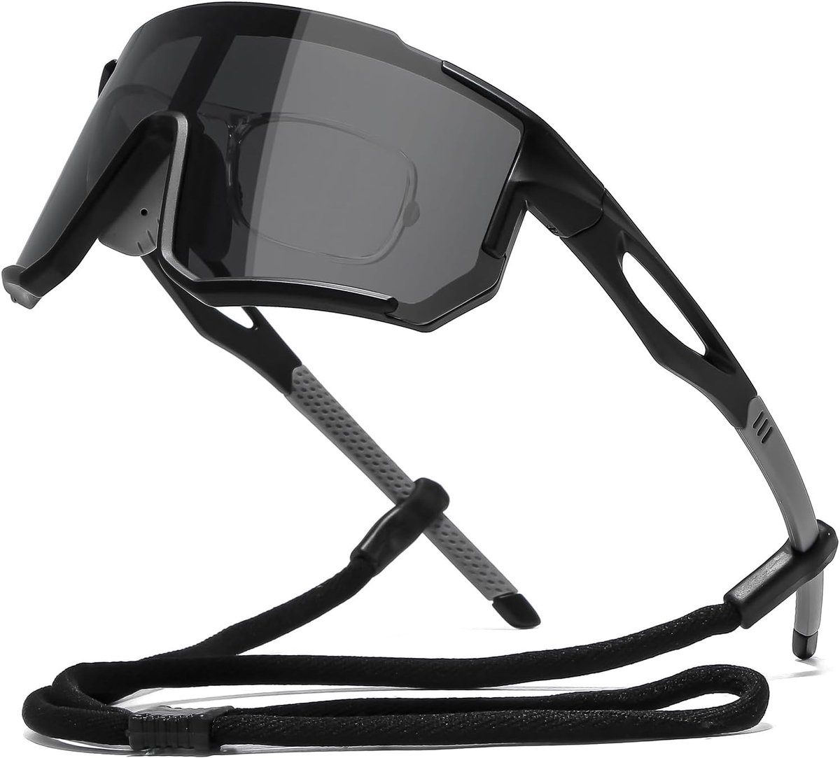 bril voor heren, gepolariseerde fietsbril, sportbril voor dames, UV400 zonnebril, sport met bijziend montuur, racefietsbril voor wielrennen, hardlopen, outdoor-activiteiten