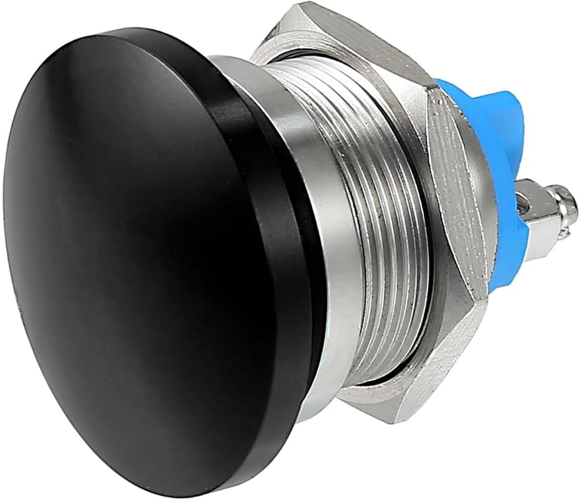 22 mm momentane drukknop schakelaar metaal knop A-C/DC 12V-250V zwart voertuigonderdeel
