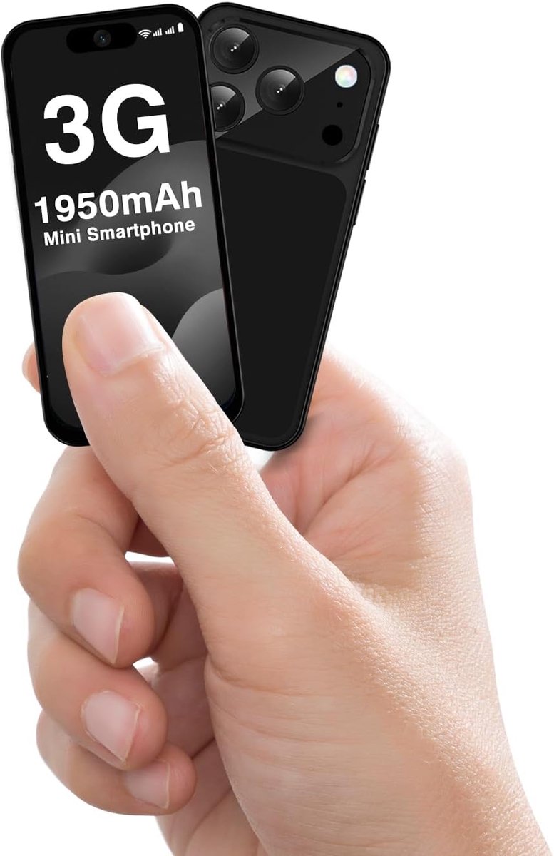 Mobiele telefoon, ontgrendeld, 1950 mAh-accu, dual sim, gezichtsherkenning, 3,88 inch HD-display, schattig, handige tweede mobiele telefoon, kleine smartphone voor kinderen en leerlingen