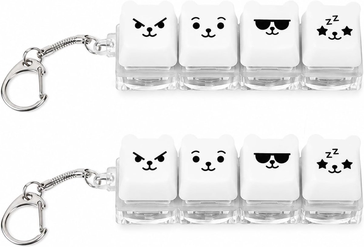 2 stuks toetsenbord fidgetspeelgoed, beren-design, fidget toys, toetsenbord, fidgetspeelgoed, sleutelhanger, clicker, stressvermindering, volwassenen, klikker, toetsenbord, hanger, sleutelhanger (klik