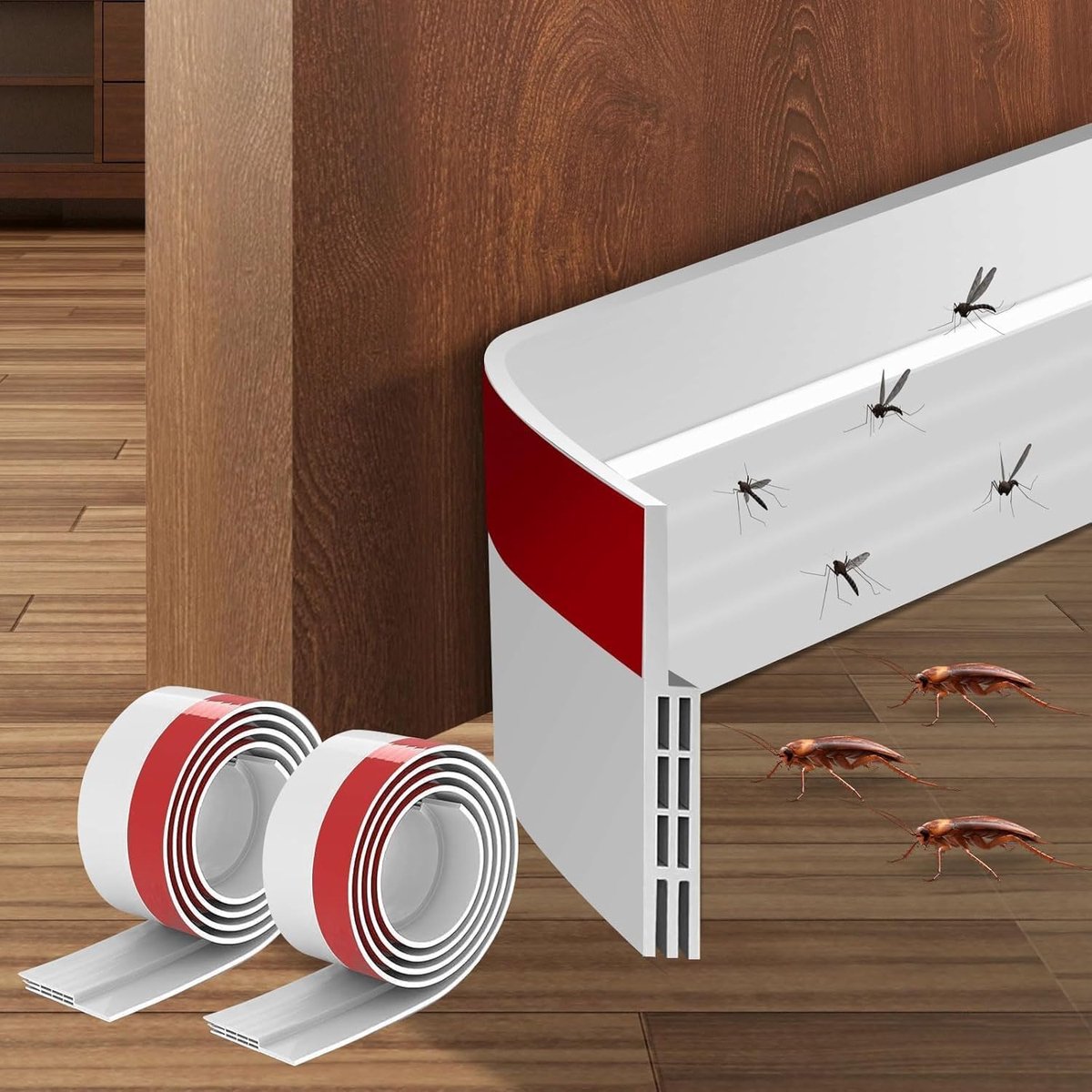 Tochtstrip, Tochtstopper voor Deuren, Wit, 100 cm x 2 Stuks