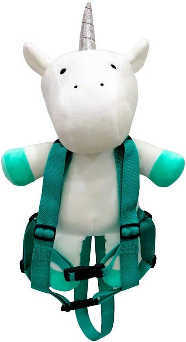 Rugzak van pluche, eenhoorn, voor baby's en kinderen, met veiligheidsgordel inbegrepen, ideaal voor kinderen, voor reizen en als speelgoed, 3-in-1