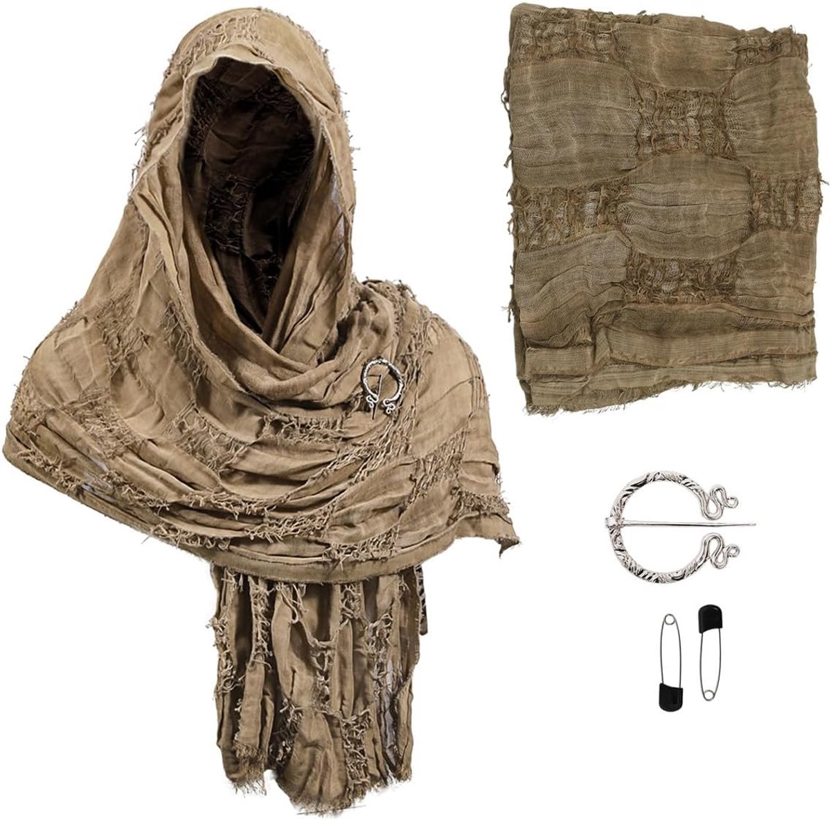 Vintage Tassel Shawl Katoenen Wrap Sjaal Met Broche Pin Voor Vrouwen Casual Boho Schouder Cover