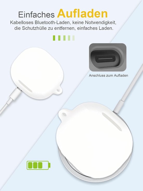 Hoes voor soundcore P40i by Anker draadloze hoofdtelefoon, daunke zachte siliconen beschermhoes, huidvriendelijke etui met ronde gesp, volledige bescherming, wit — afbeelding 3