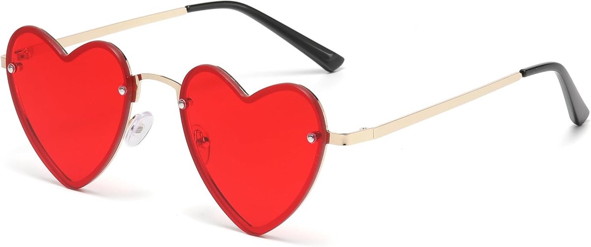 Half metalen montuur zonnebril in heldere kleuren, perfect voor feestjes en modieuze evenementen