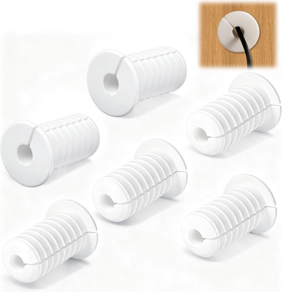 6 stuks wanddoorvoer voor Starlink kabelgeleidingsset 3/4 inch wit wanddoorvoer kabeldoorvoer muur doorvoer kabelgeleiding set voor wandgat Starlink kabelrouter ethernetadapter