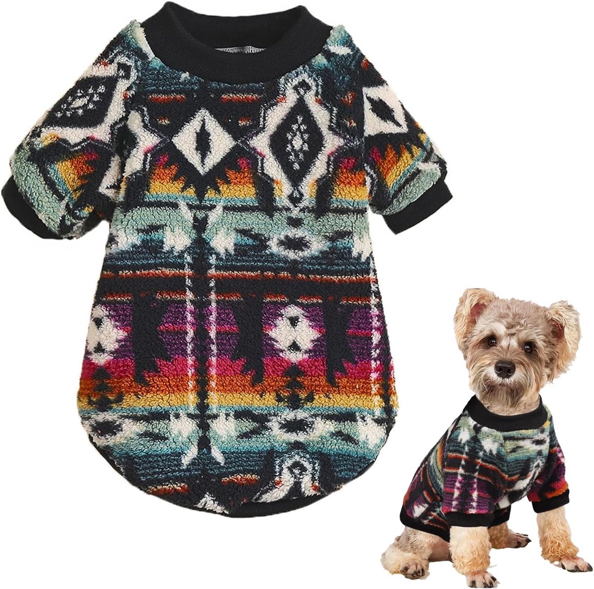 Hondentrui voor kleine rassen, S-maat - zachte lichtgewicht fleece huisdiertrui voor de winter, gezellige kleding voor binnen en buiten, ideaal voor chihuahua, pommeren en vakantie-outfits