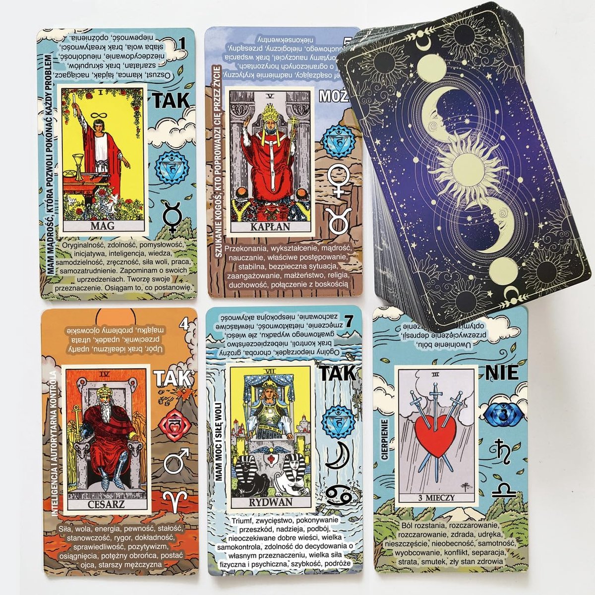 Tarot - leren tarotkaarten, tarotkaarten voor beginners, eenvoudige en snelle interpretatie van het tarotdek met Poolse betekenissen.