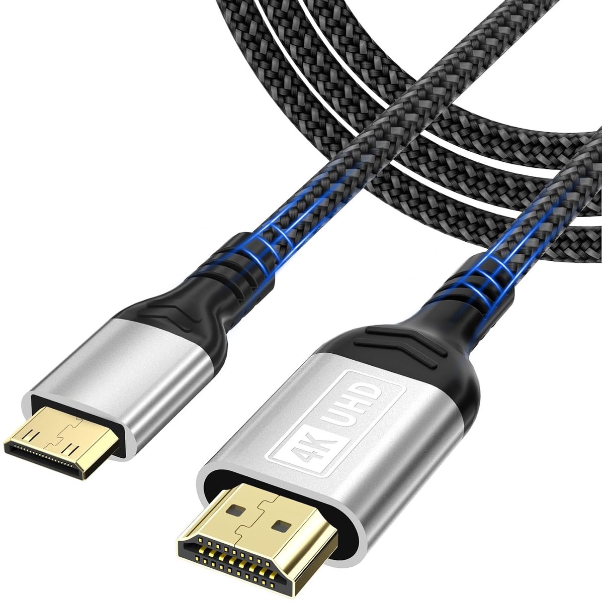 HDMI naar HDMI-kabel 3M,4K@60HZ Mini HDMI 2.0 kabel,HDMI naar mini HDMI-kabel met UHD 3D HDR ARC, Compatibel met Raspberry Pi Zero Canon Nikon Camera Tablet Camcorder Projector