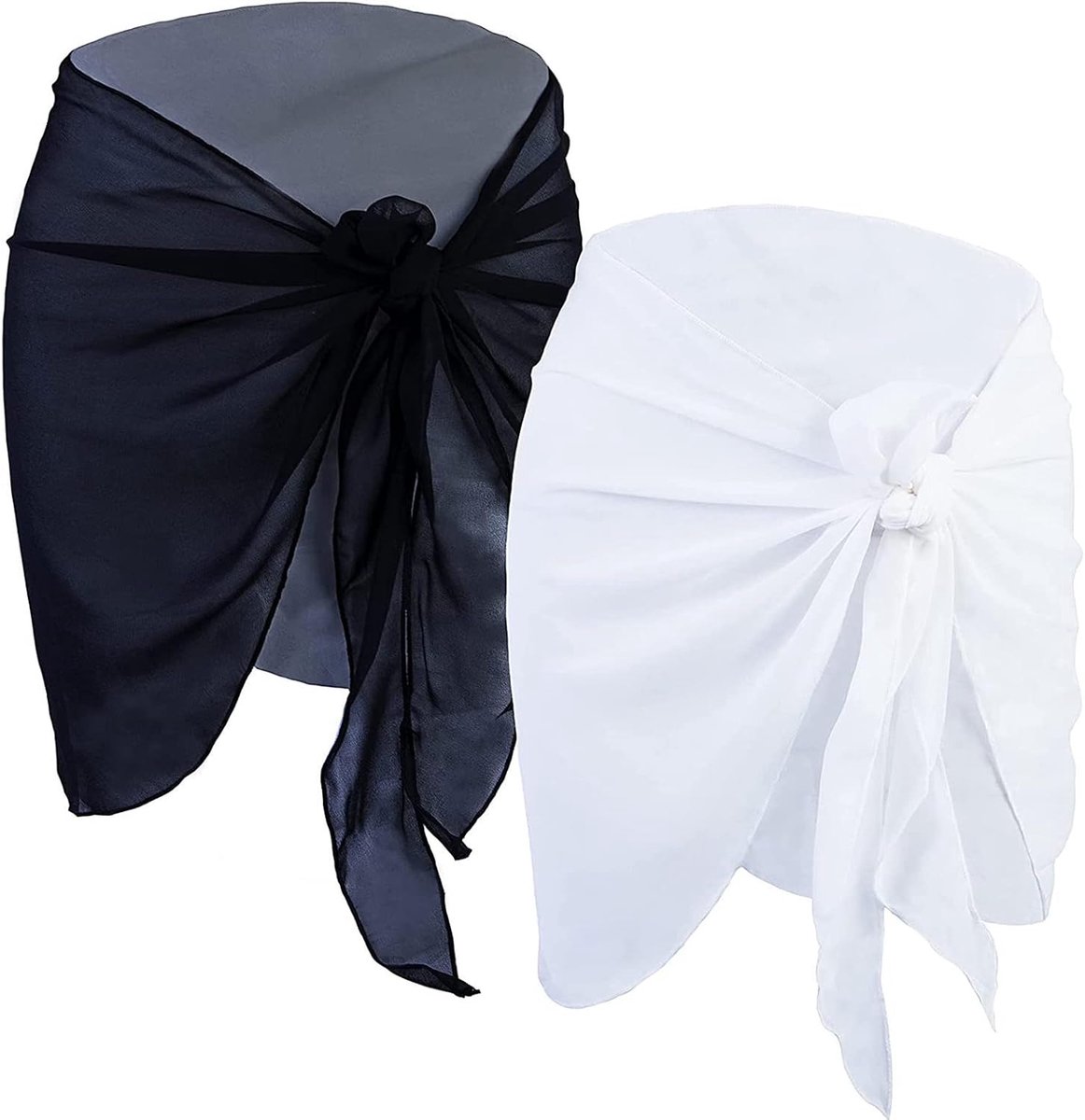 2 Stks Strand Sarongs, Chiffon Bikini Wrap Rok Zwempak Wraps Bikini Cover -ups voor Strandfeestfestival