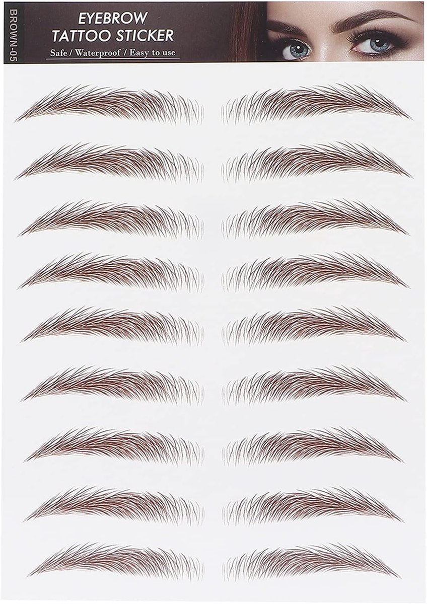 Tijdelijke Wenkbrauw Tattoo Stickers, 6D Make-Up Nep Wenkbrauw Tattoos Transfer Stickers, Waterdichte Brow Grooming Shaping Patches(05)