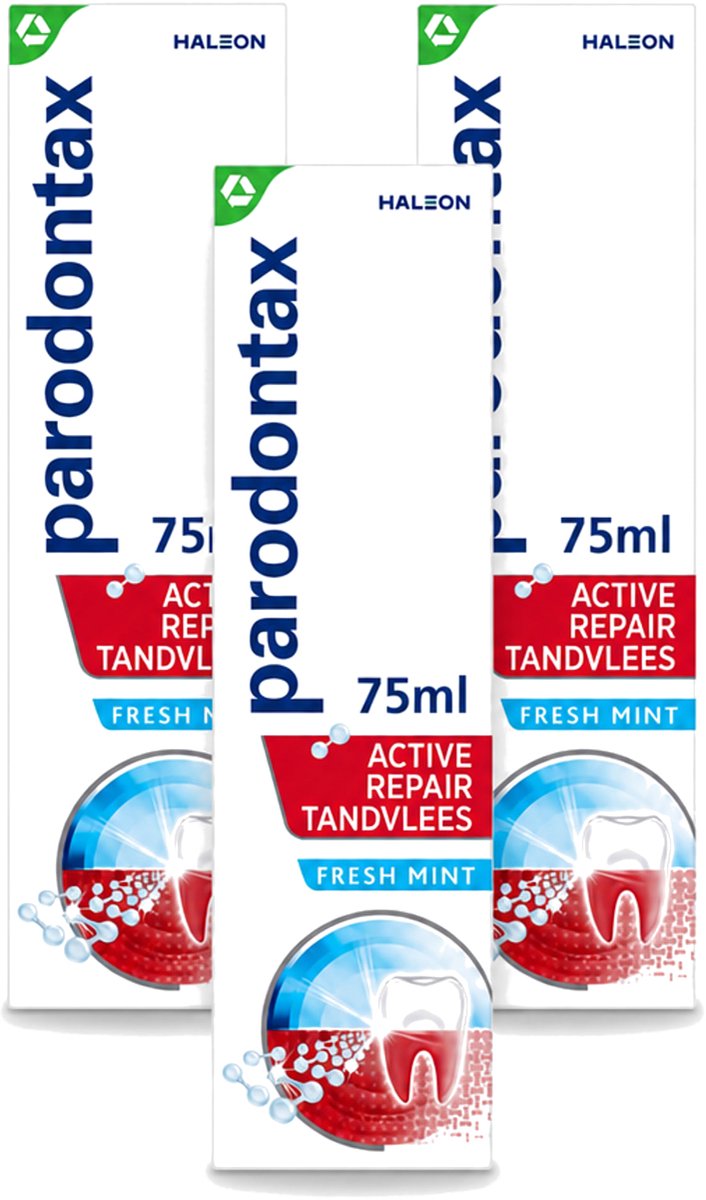 3 x Parodontax – Tandpasta – Active Repair Fresh Mint – 75 ml - Voordeelverpakking - 3 stuks