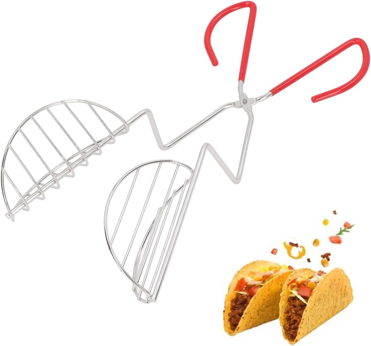 Taco Shell Maker en Houder voor de Keuken - RVS, Ideaal voor het Bakken van Taco's en Snacks