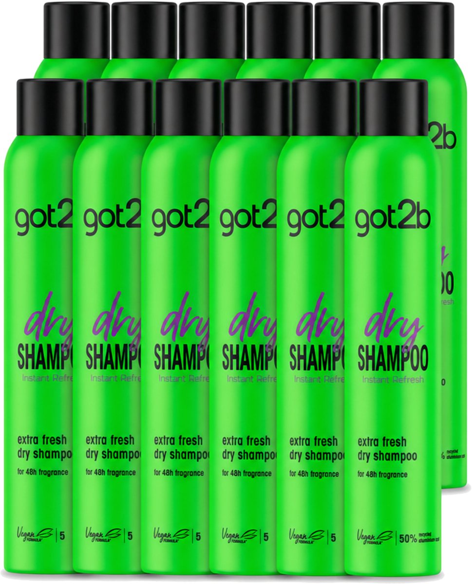 12 x Got2B - Droogshampoo - Extra Fresh - 200 ml - Voordeelverpakking - 12 stuks