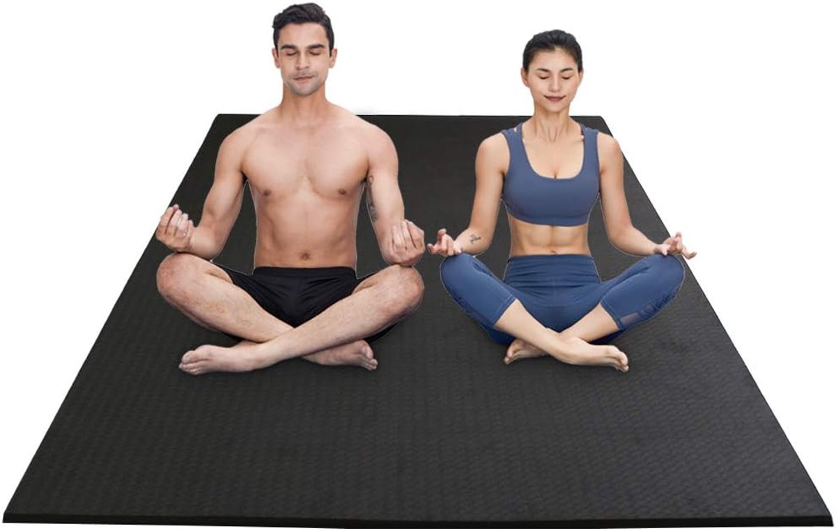 Fitness Mat 200×130cm 15mm Extra Thick Yoga Mat Exercise Mat TPE Non Slip Workout Mat for Home Gym Pilates Stretching Gymnastics